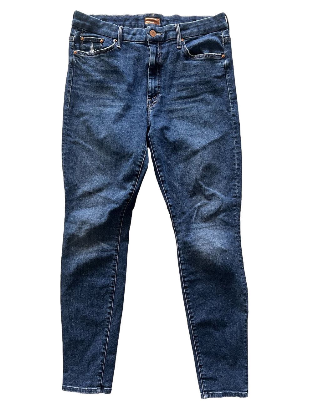 MOTHER High Waisted Looker Jeans Teaming Up Dark Wash Stretch Denim - Size 31 - Picture 2 of 8
